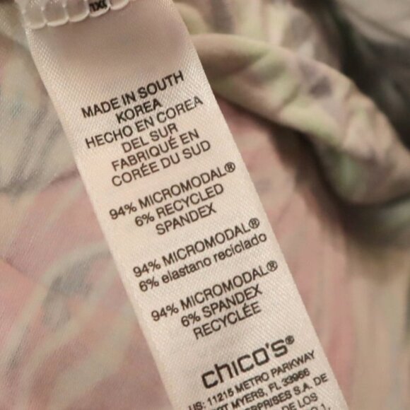 LAST CHANCE - BRIGHT SUMMER TOP 0/4 Chico's Floral Tropical Hawaiian Vacation - Picture 2 of 8